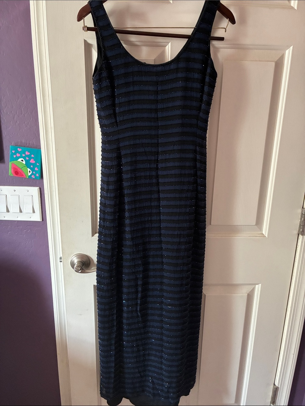 VTG BEADED SILK DRESS